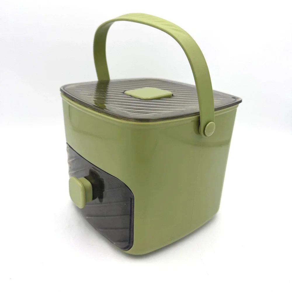 Press Type 48 Grid Ice Cube Tray Storage Bin Set Green Portable‎ Handle Drawer